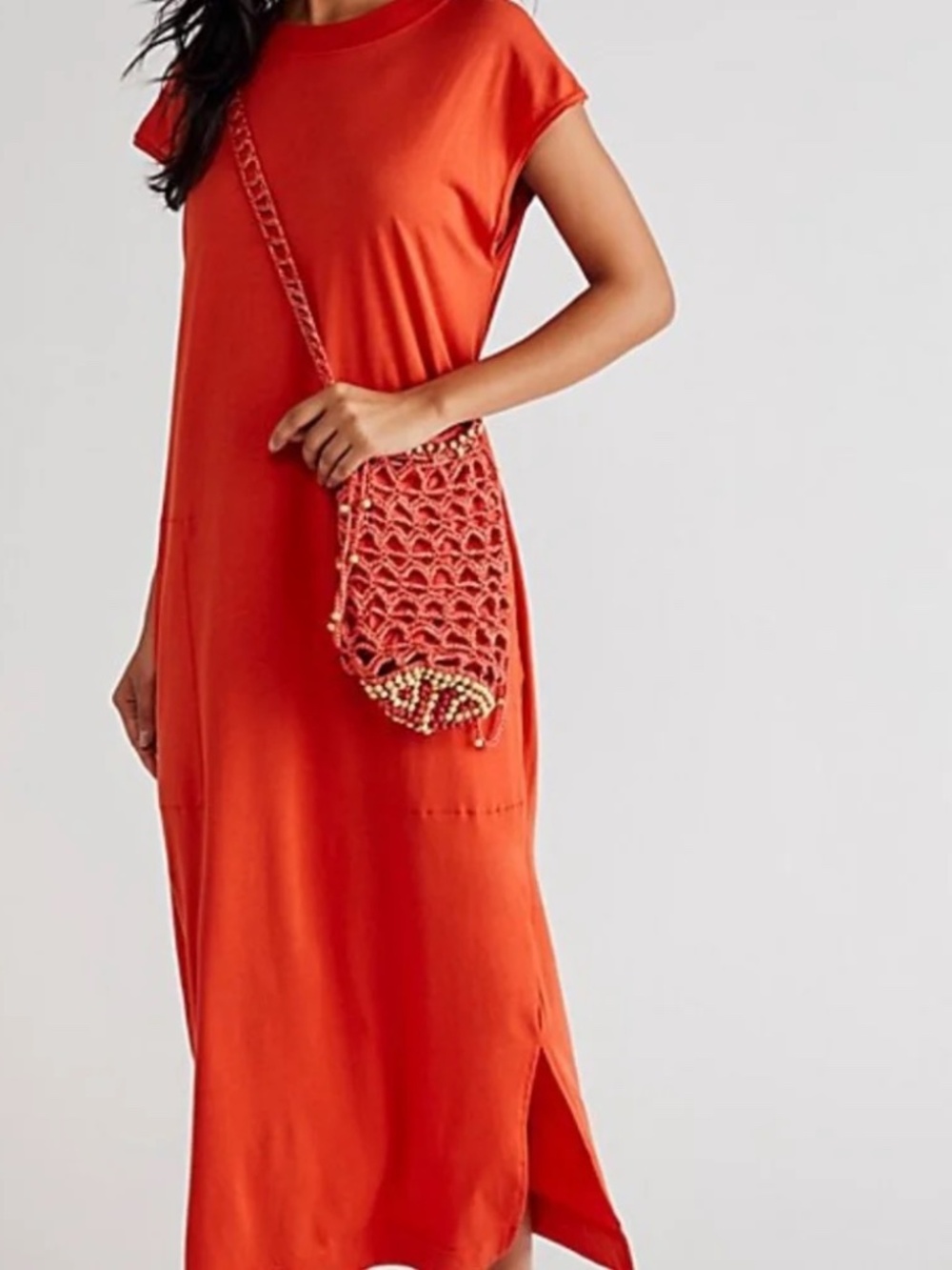 NWT Free People FP Beach All Day Knit T-Shirt Maxi Dress M
